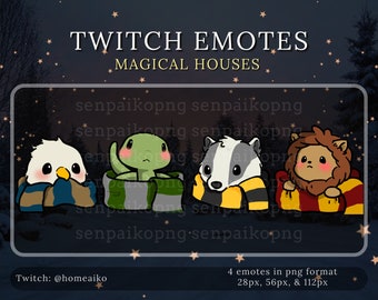 Twitch Emotes | Magical Houses Pack