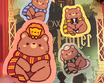 Hogwart House Bears | Handmade Stickers