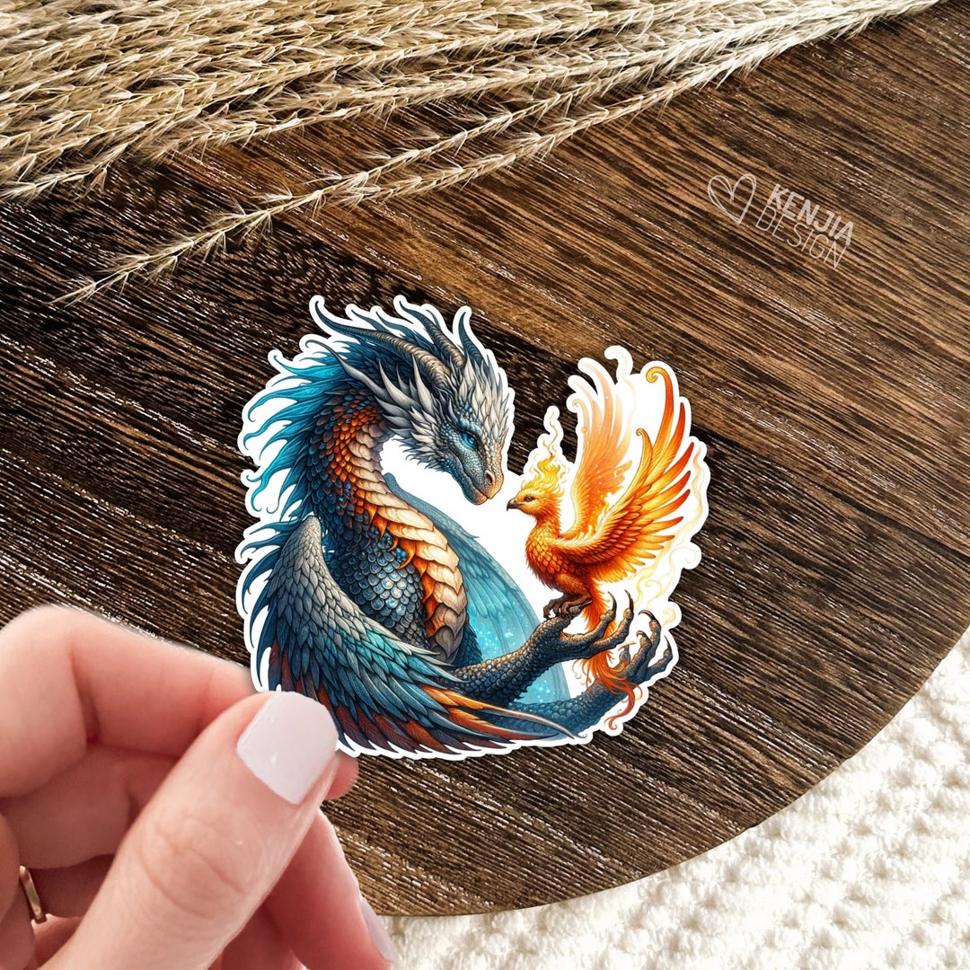 Cute Dragon Sticker / Phoenix Sticker / Fantasy Stickers / DND Stickers ...