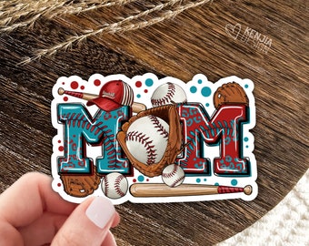 Stickers honkbal moeder / Westerse Moederdagcadeaus / Grappig citaat mama / Mom Life jongen en meisje / Stickers moederschap
