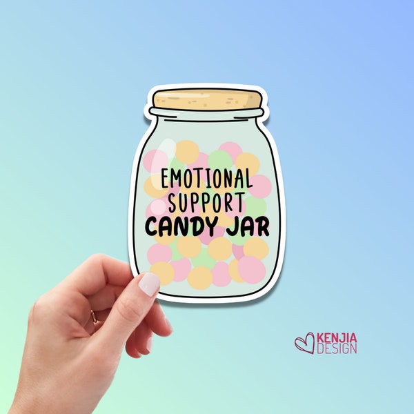 Emotional Support Candy Jar Funny Stickers and Magnets ,Motivational Gifts, Candy Jar Decoration for Office, Desk, Friends, Boss, Kindle