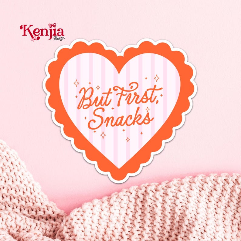 But First Snacks Sticker / Heart Snack Lover / Funny Food Decal ...