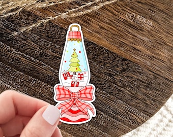Stickers kerstlavalamp / stickers winterstrik / stickers feestdagen / retro kerstcadeau / kerstboom / laptop- en kindlestickers