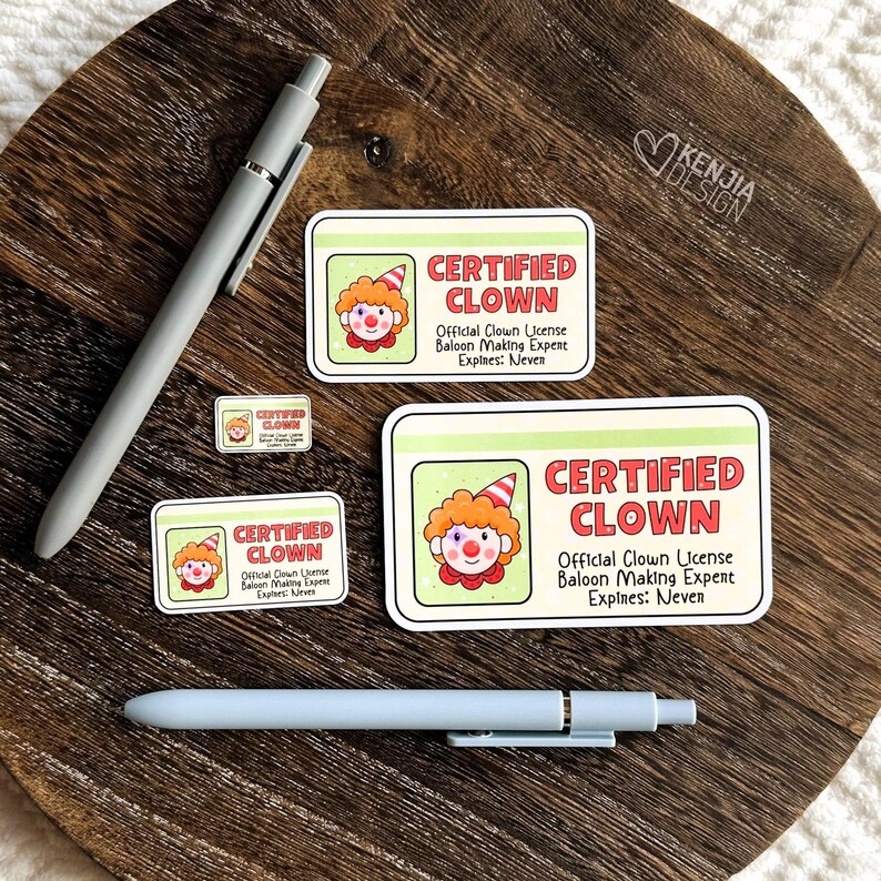 Certified Clown Stickers / Funny License / Down to Clown / Clowncore Stickers / Cute Waterproof Vinyl Stickers Gifts image 3