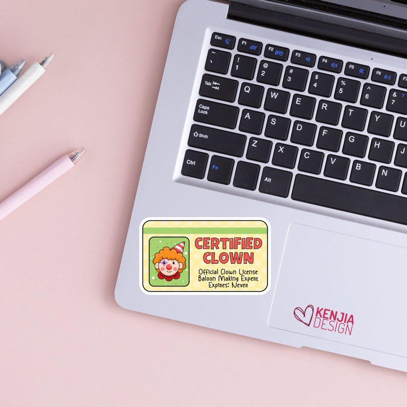 Certified Clown Stickers / Funny License / Down to Clown / Clowncore Stickers / Cute Waterproof Vinyl Stickers Gifts image 2