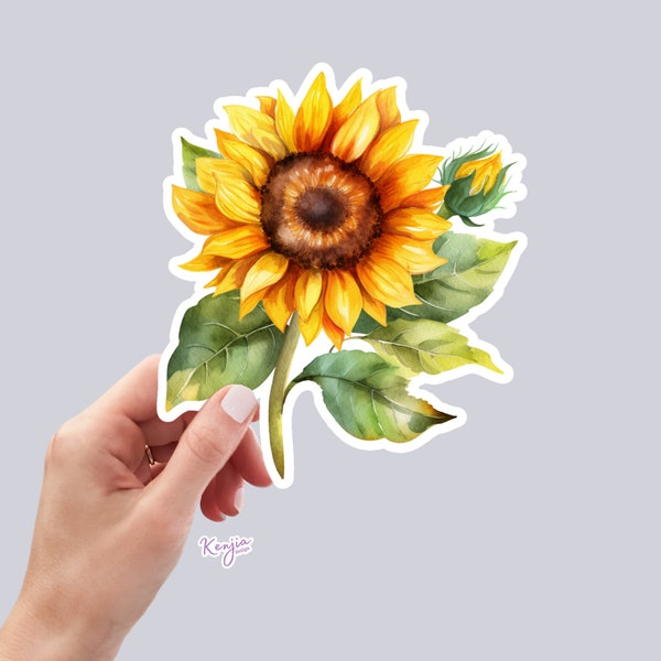 Sunflower Stickers and Magnets, Planner stickers, laptop stickers, Cute Stickers, Refrigerator and Dishwasher Magnet