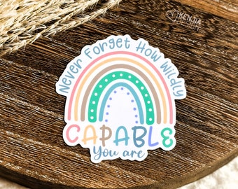 Stickers geestelijke gezondheid / vergeet nooit hoe wild je bent / feministische sticker / vinylstickers motiverende citaten / nu populair