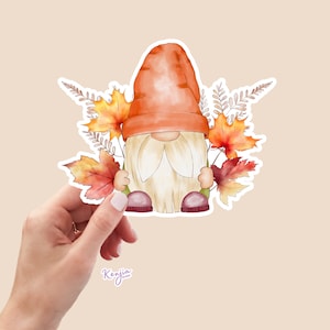 Cute Funny Fall Halloween Gnome Stickers and Fridge Magnets for Planner, Hydroflask, MacBook Computer, Luggage, Party, Best Friend Gift