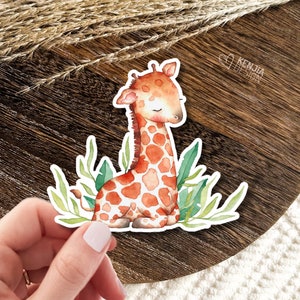Stickers girafe mignons/Amant de girafe/Animal de la jungle aquarelle/Décoration de chambre d'enfant Sarafi/Cadeaux de baby shower/Cadeau animaux de zoo pour enfants