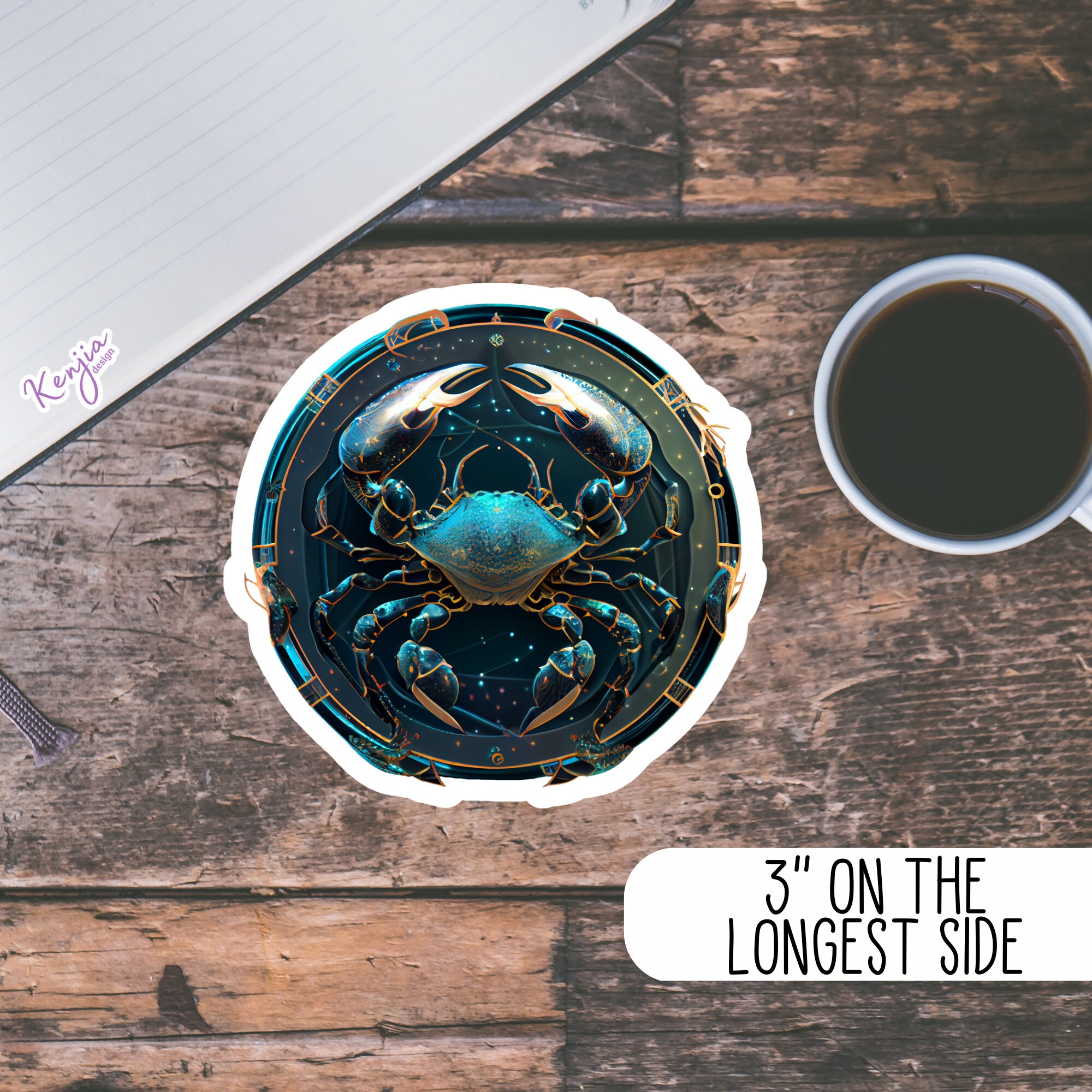 Astrology Zodiac Cancer Sign Sticker, Waterproof and Dishwasher Safe ...