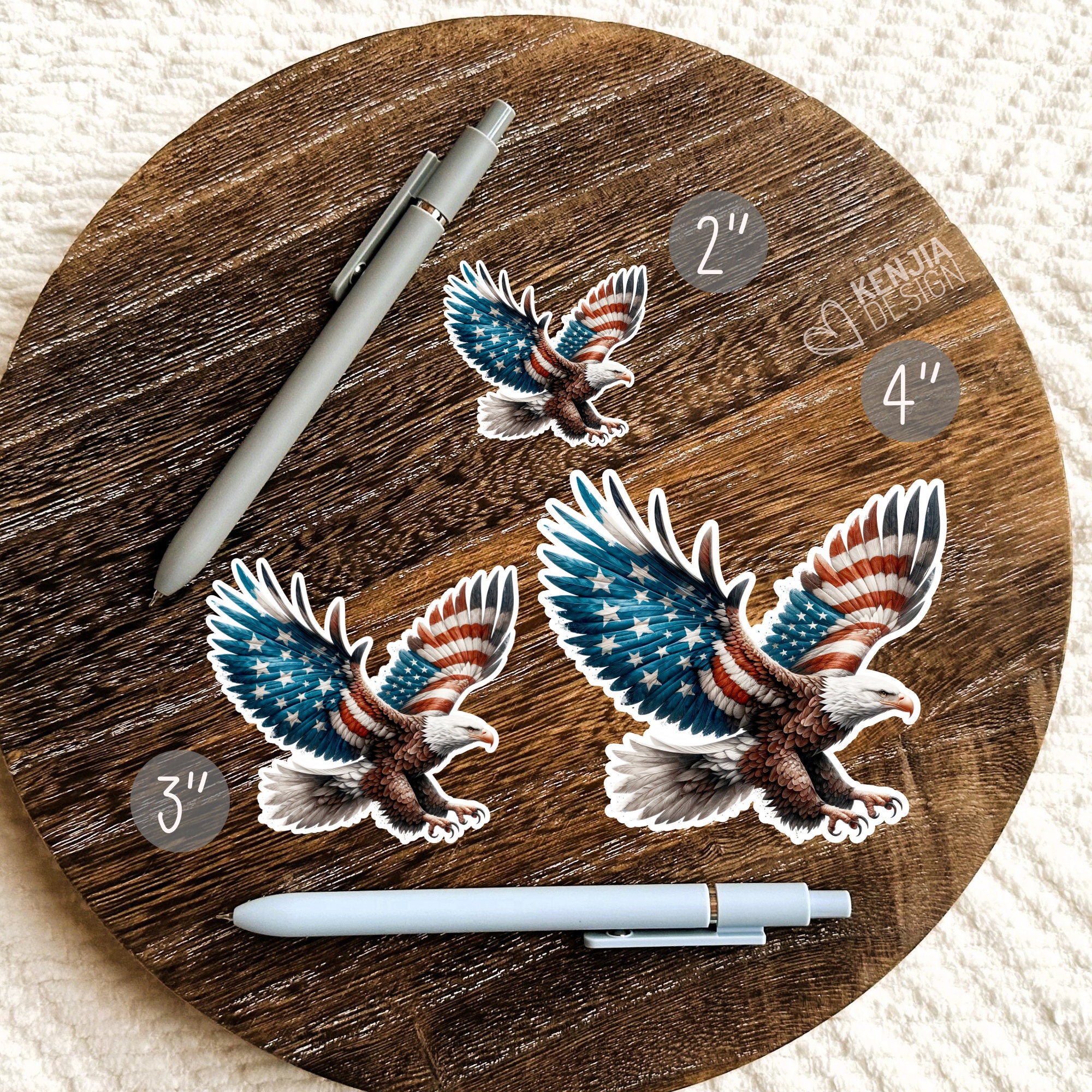 Patriotic Eagle Stickers / Eagle and Flag Stickers / American Flag ...