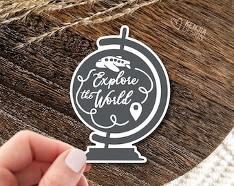 Explore the World Travel Stickers  / Adventure Stickers, Hiking Mountain Camping / Laptop Decal / Luggage Stickers