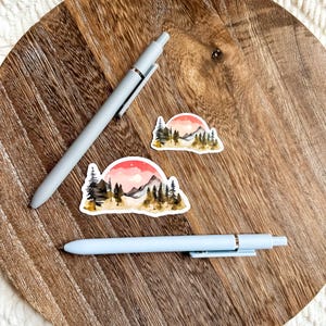 Mountain Sticker / Nature Stickers / Landscape Waterproof Vinyl Stickers / Pine Tree Forest Lover / Wildlife Gifts Laptop Stickers image 3