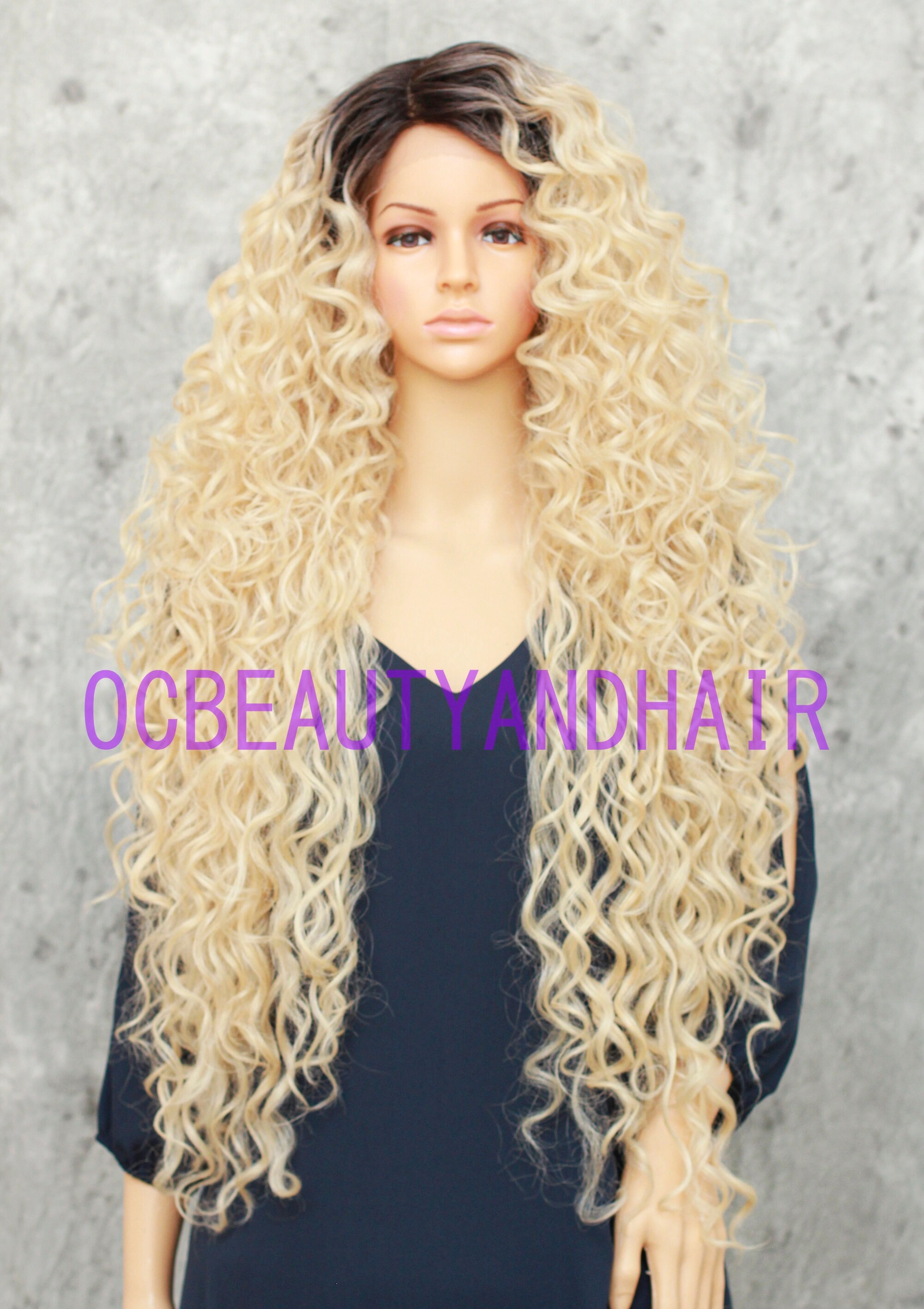 Human Hair Blend Extra Long Spiral Curly Full Volume Heat 