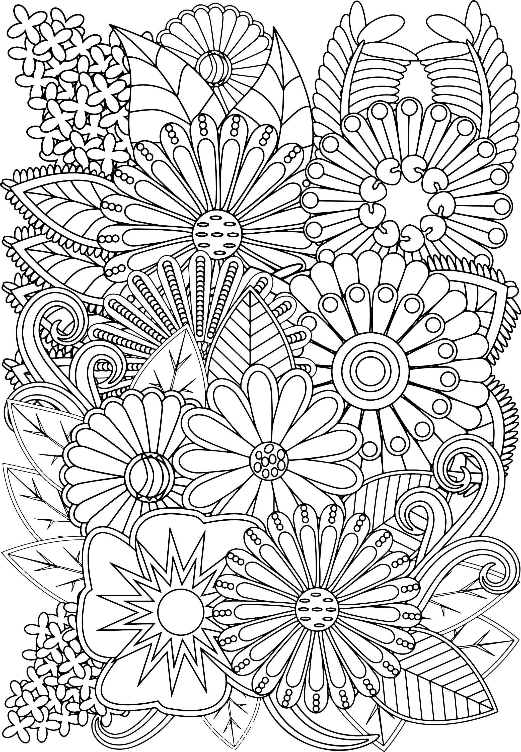 Zen Flower Coloring Pages - Etsy