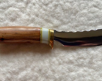 Coltello da caccia forgiato a mano: acciaio 5160, impugnatura in frassino, PRODOTTO NEGLI USA