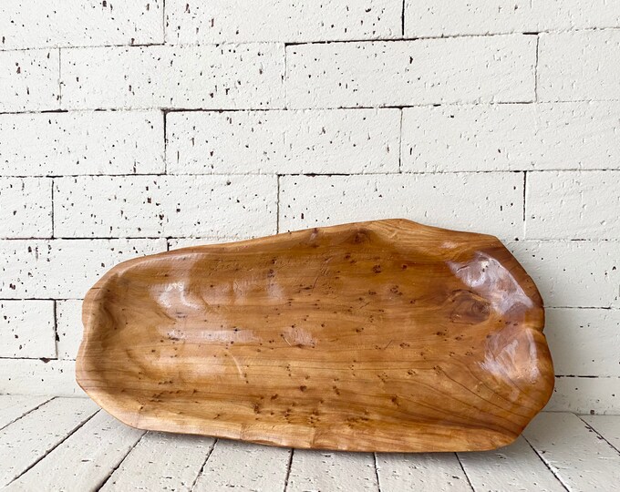 Hand Carved Natural Wood Live Edge Platter Etsy