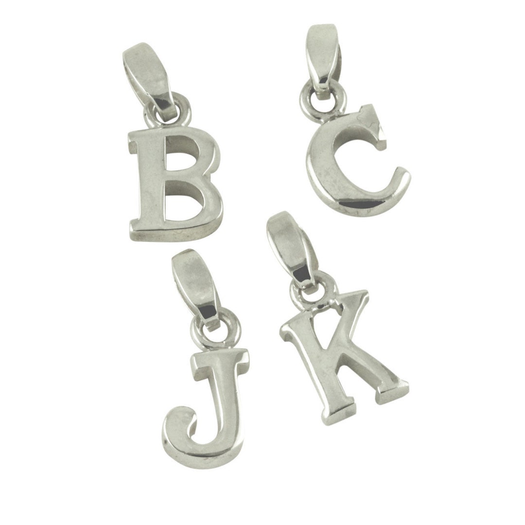 Block Letter Alphabet Pendant A - Z .925 Sterling Silver - Etsy