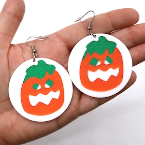 Pumpkin Sugar Cookie Earrings | Halloween Earrings - Spooky Earrings - Black Cat Earrings - Pillsbury Earrings - Ghost Earrings