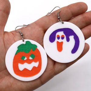 Halloween Sugar Cookie Earrings | Halloween Earrings - Spooky Earrings - Pumpkin Earrings - Cat earrings - Ghost Earrings