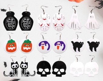 Halloween Earrings | Spooky Earrings - Pumpkin Earrings - Cat Earrings - Ghost Earrings - Skeleton Earrings - Skull - Horror - Scary Movie