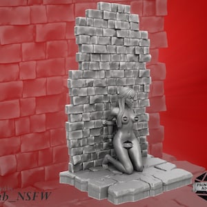 Chained Submissive Miniature | Dungeon of Pleasure Shackles Miniature | NSFW Figure | 75mm
