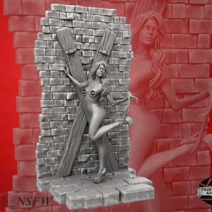 Erotikspiel Andreaskreuz Miniatur | Dungeon of Pleasure St. Andrews Cross Miniature | NSFW Figure | 75mm