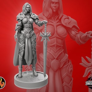 Proud warrior | Female Elf Paladin Figure | Highly Detailed 3D Resin Print | Miniature Painting | for TTRPG like DnD & Pathfinder | 75mm