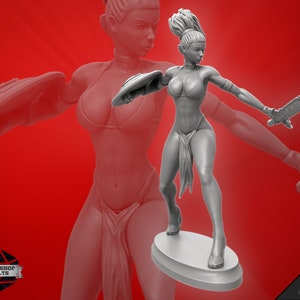 Halbnackte Kriegerin Miniatur | Female Bikini Fighter Miniature | NSFW Figure | 80mm