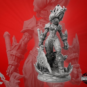Weiblicher Elementar Krieger Miniatur | Female Earth Elemental Miniature | NSFW Figure | 75mm