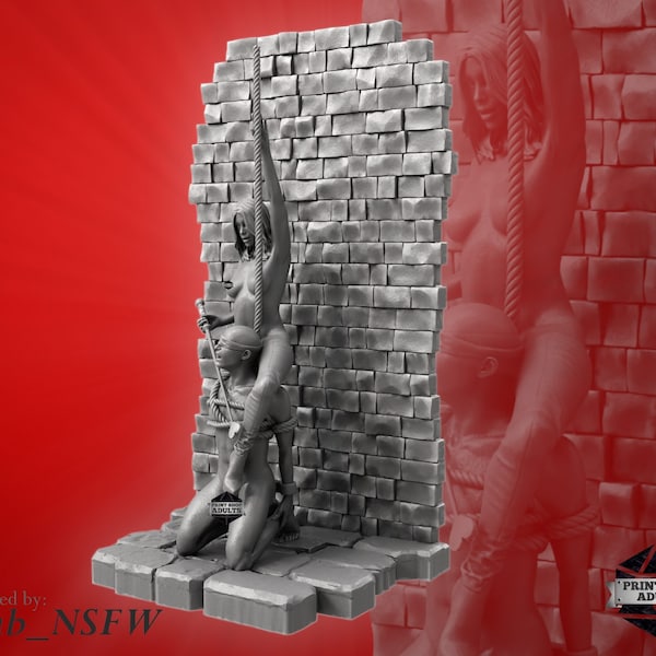 Domina mit Sklave Miniatur | Dirty Dominatrix Miniature | NSFW Figure | 75mm