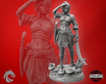 Forest Elf Fighter Miniature | Female Elf Scout Miniature | SFW Figure | NSFW Figure | 75 mm