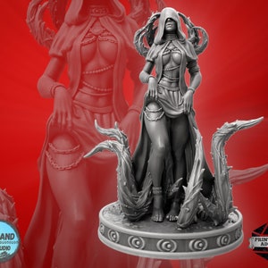 Sensual Cultist Miniature | Yellow Cultist Miniature | NSFW Figure | 75 mm