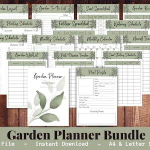 Garden Planner printable gardening diary, Gardening Journal, Garden calendar seed diary garden checklist watering schedule allotment planner image 1