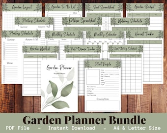 Garden Planner printable gardening diary, Gardening Journal, Garden calendar seed diary garden checklist watering schedule allotment planner