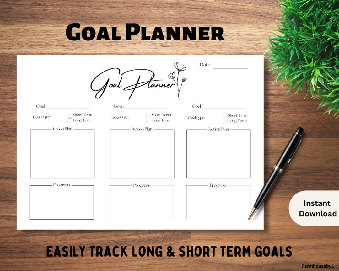 Goal Planner, 2023 Goal Planning, Goal Tracker, Digital Download ...