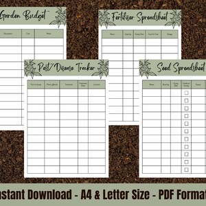 Garden Planner printable gardening diary, Gardening Journal, Garden calendar seed diary garden checklist watering schedule allotment planner image 5