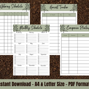 Garden Planner printable gardening diary, Gardening Journal, Garden calendar seed diary garden checklist watering schedule allotment planner image 4