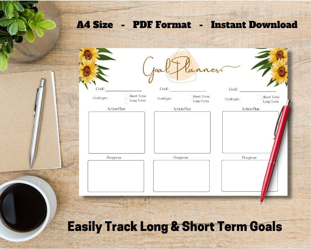 Goal Planner, Printable Goal Planner 2023, ADHD Planner, Productivity ...
