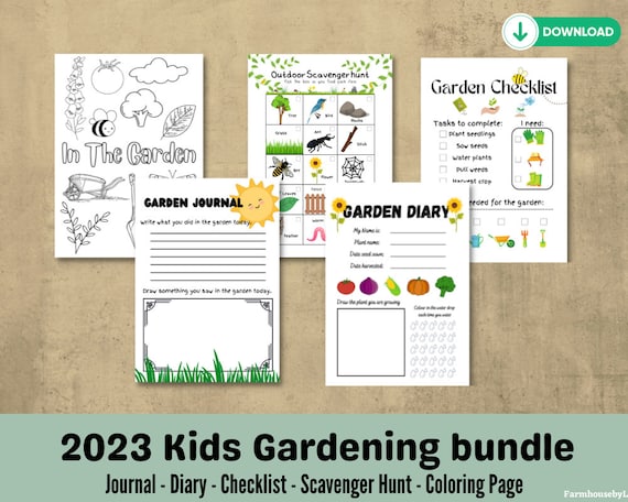 Garden Planner for Kids, gardening diary, Gardening Journal, Growing Vegetables, Gardening printables, activities for kids, scavenger hunt