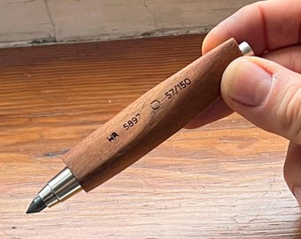 Handmade Mulberry Wood Mechanical Pencil, 5mm Refillable, Minimalist Stationery Gift [5897]