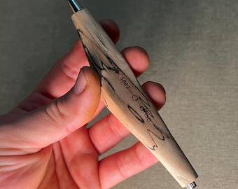 Handmade Maple Wood Mechanical Pencil, 2mm Refillable, Minimalist Stationery Gift [5883]