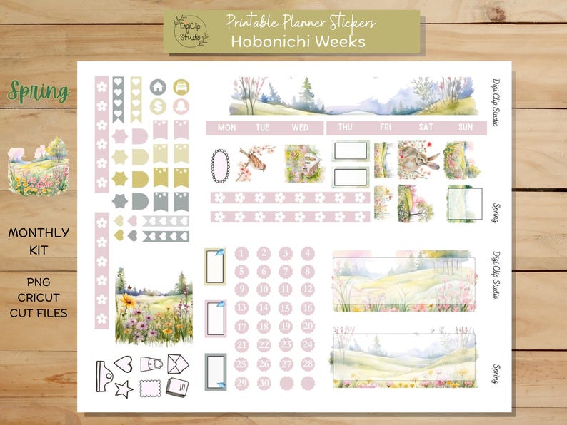 Spring Hobonichi Stickers Weeks Monthly Printable Planner Stickers ...