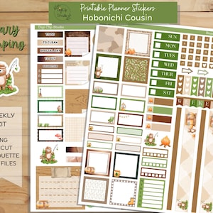 Beary Camping, Hobonichi Cousin Sticker Kit, Weekly, Printable Planner Stickers, Summer, Apple, Digital Stickers, PNG, Cricut, Silhouette