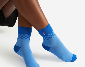 刺繍入りナイトチェスソックス - コットン混紡、レターボックスギフト