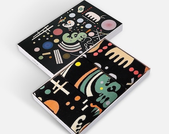 カンディンスキー アートソックス ギフトセット：多彩なブラック、ファンキーなユニセックスソックス