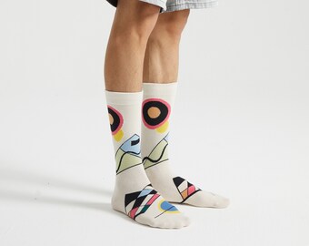 カンディンスキー コンポジション VIII ソックス：ファンキーアートクルーソックス