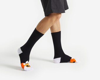 カール・ラガーフェルド ポートレートソックス：楽しいコットンクルーソックス