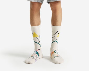Calcetines artísticos Composición VIII de Kandinsky: Diseño geométrico moderno
