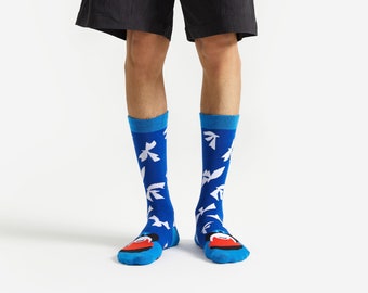 Matisse Art Socks: Polynesia Sky, Funky Cotton Crew Socks